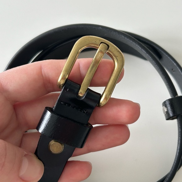 Black leather belt - Picture 3 of 3